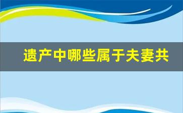 遗产中哪些属于夫妻共同财产