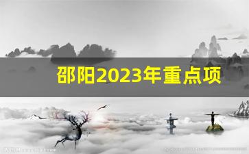 邵阳2023年重点项目清单_武冈2024规划项目