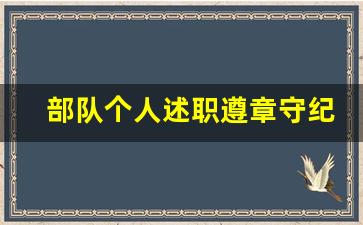 部队个人述职遵章守纪方面