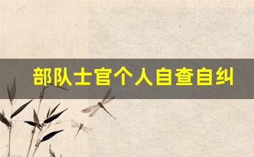 部队士官个人自查自纠报告