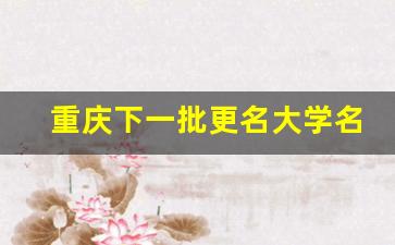 重庆下一批更名大学名单_教育部公示批准改名大学名单
