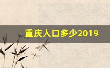 重庆人口多少2019_重庆总人口2020总人数口是多少