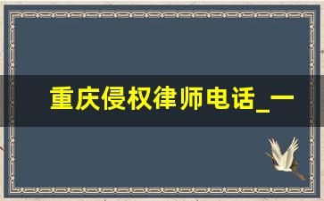 重庆侵权律师电话_一,律师事务所及律师