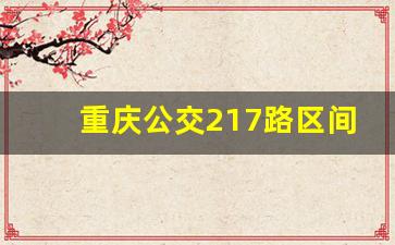 重庆公交217路区间_重庆207公交车路线时间表