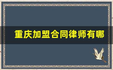 重庆加盟合同律师有哪些