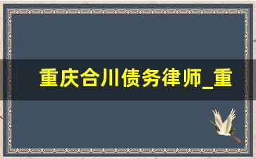 重庆合川债务律师_重庆打债务官司好点的律师