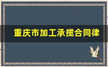 重庆市加工承揽合同律师微信咨询