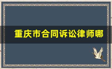 重庆市合同诉讼律师哪里找律所_女生做非诉律师还是诉讼律师