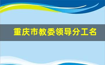 重庆市教委领导分工名单_重庆市教委书记是谁