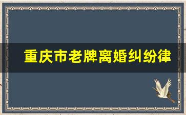 重庆市老牌离婚纠纷律师_重庆律师