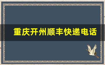 重庆开州顺丰快递电话_开州速尔快递电话