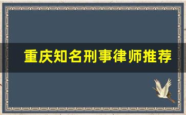 重庆知名刑事律师推荐