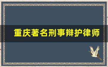 重庆著名刑事辩护律师排名_刑事辩护