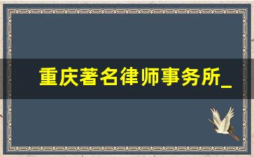 重庆著名律师事务所_重庆四大律师事务所