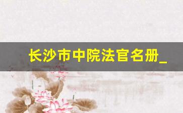 长沙市中院法官名册_长沙市中院的工作内容