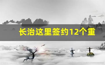 长治这里签约12个重大项目