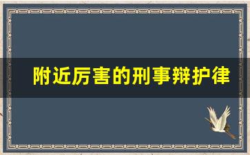 附近厉害的刑事辩护律师