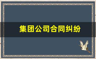 集团公司合同纠纷