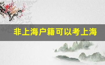 非上海户籍可以考上海市公务员吗