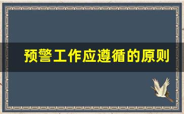 预警工作应遵循的原则