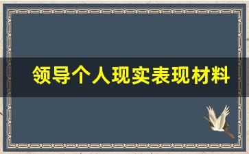 领导个人现实表现材料300字_领导班子现实表现材料范文