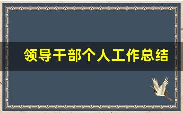 领导干部个人工作总结_领导干部年度考核个人工作总结范文