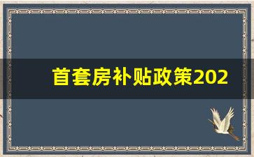 首套房补贴政策2023_首套房补助政策是什么