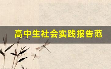 高中生社会实践报告范文_高中生社会实践报告内容