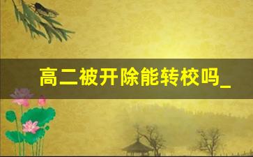 高二被开除能转校吗_高中生被开除的几率大吗