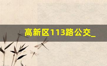 高新区113路公交_六路公交车路线