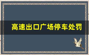 高速出口广场停车处罚规定_高速出口违停怎么罚