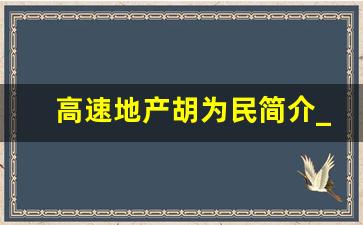 高速地产胡为民简介_高速地产领导班子