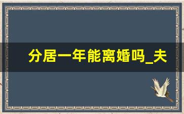 分居一年能离婚吗_夫妻分居一年了可以离婚吗