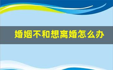 婚姻不和想离婚怎么办_想离婚又不想离婚怎么办