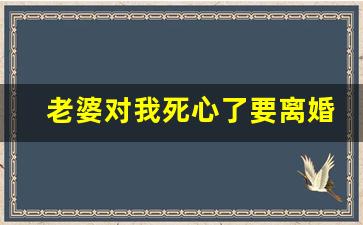 老婆对我死心了要离婚怎么办