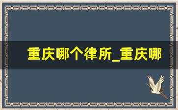 重庆哪个律所_重庆哪家律师事务所比较好